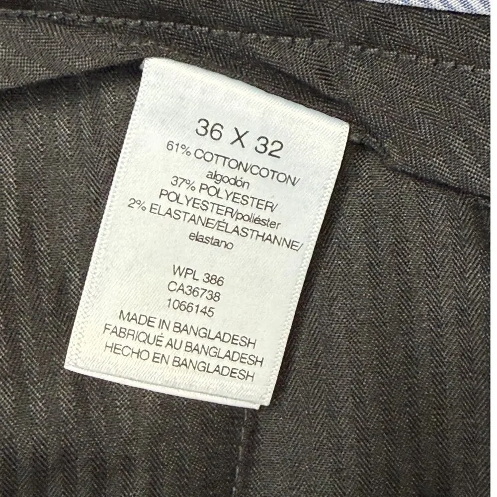 Haggar Men’s No Iron Straight-Fit Flat-Front Pants Dark Navy 36x32 $70